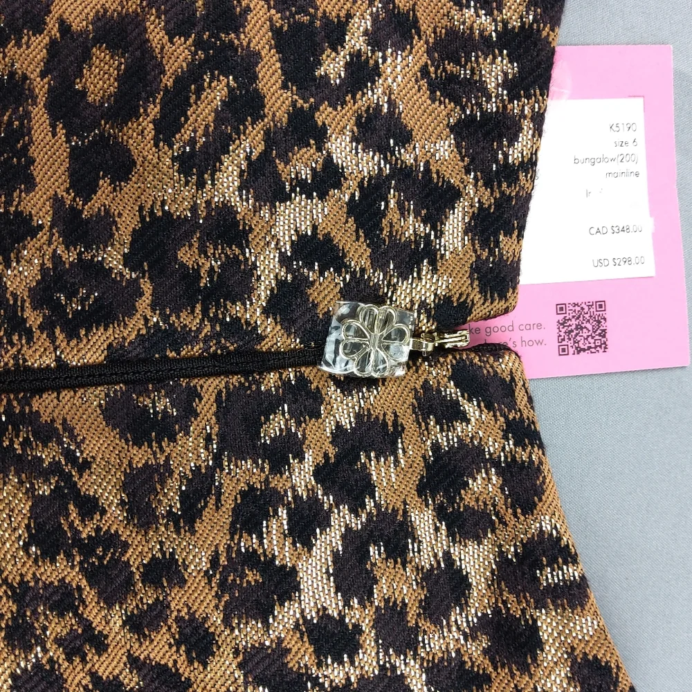 Kate Spade New York, Taxi Mainline Dress, Leopard Print, Women's Size‎ 6, NWT